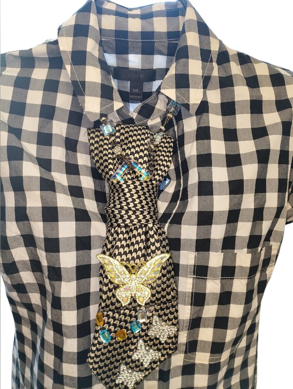 🦋 Black & Gold Butterfly Neck-Tie Necklace 🦋